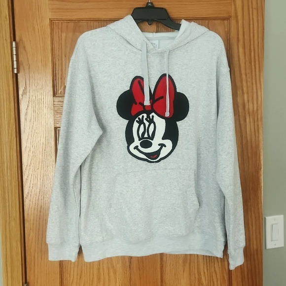 Disney | Minnie Mouse | Embroidered  Hoodie in Heather Gray Sz XL - Picture 1 of 11